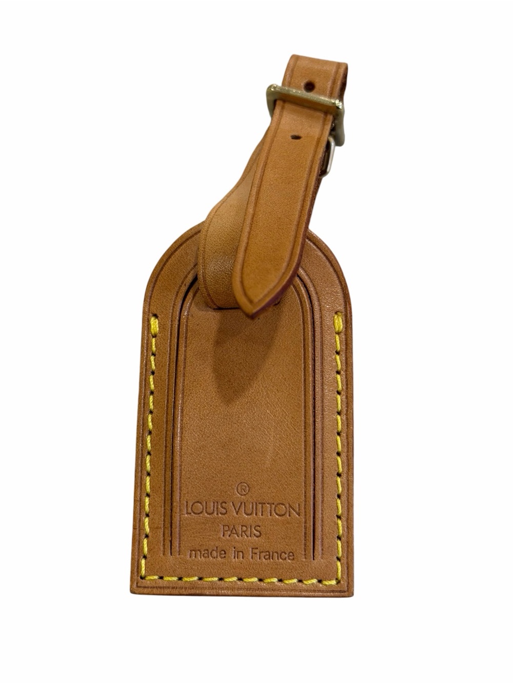 Louis Vuitton Vachetta Leather Luggage Tag 2.75” x 1.57”